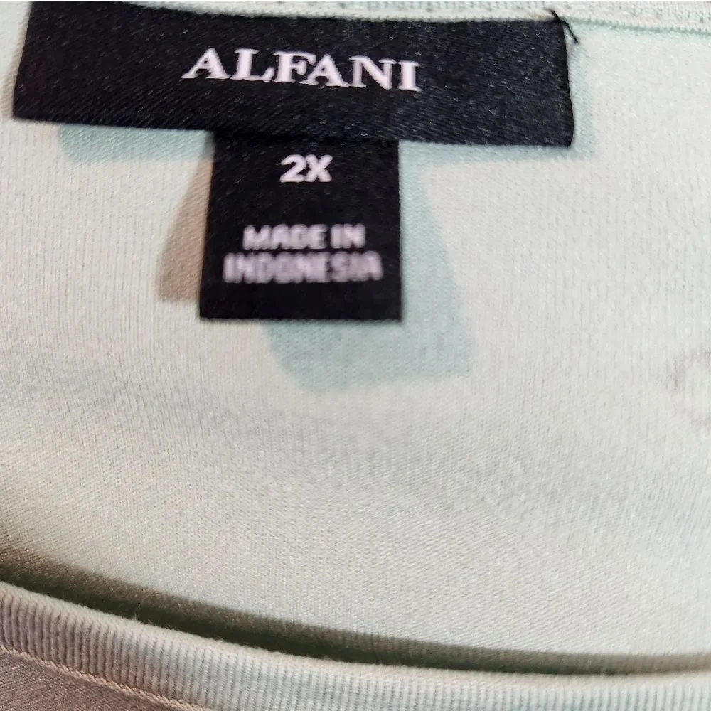Alfani mint green crew neck dot pattern top tee 2X - Picture 6 of 7